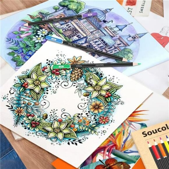 72-Color Colored Pencils for Adult Coloring Books Back to School Artist Sketchin - Picture 6 of 7